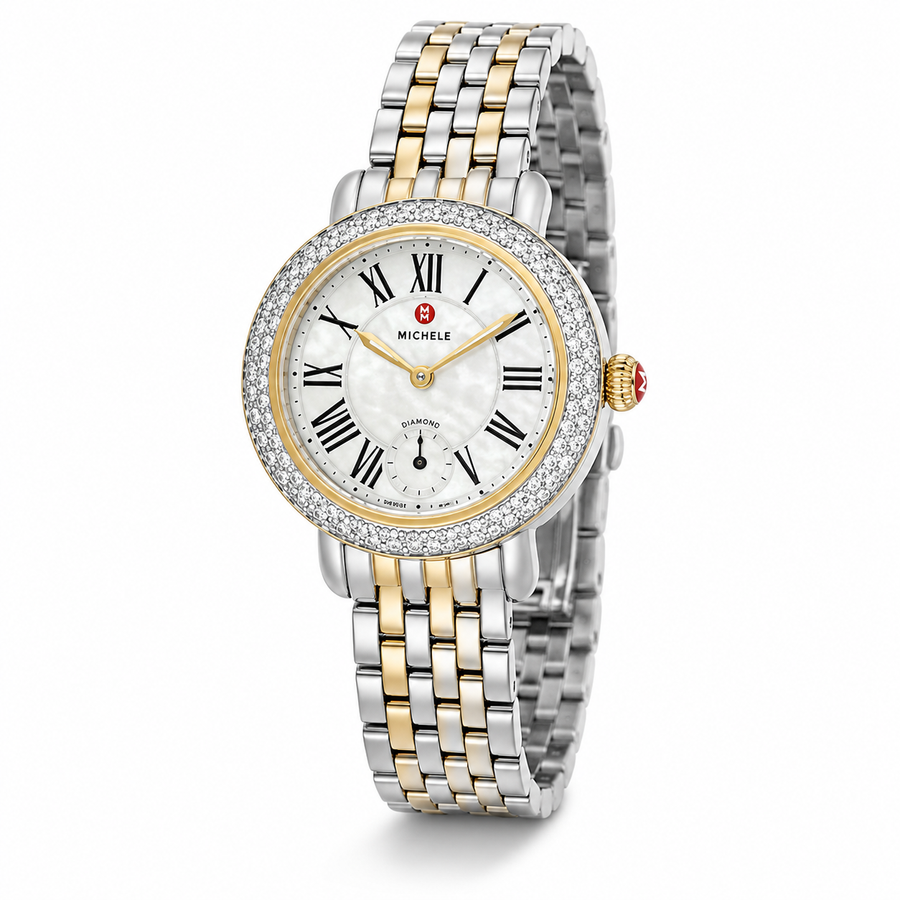Michele Serein Mother of Pearl Dial Two Tone Steel Strap Watch for Women - MWW21B000015