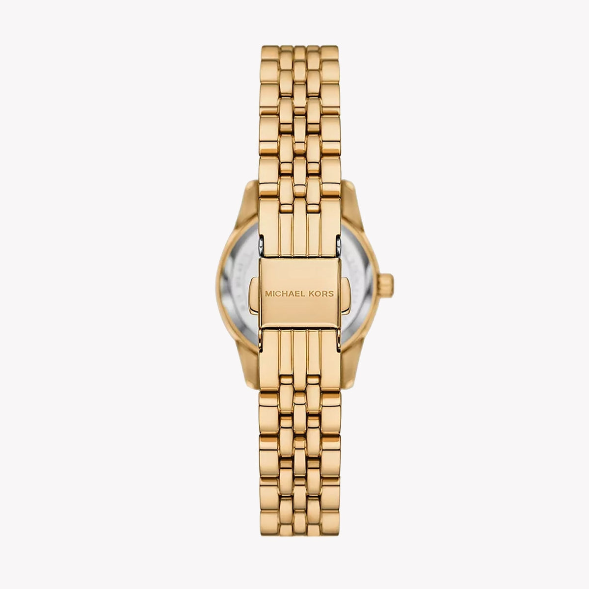 Michael Kors Lexington Three Hand Blue Dial Gold Steel Strap Watch for Women - MK4813