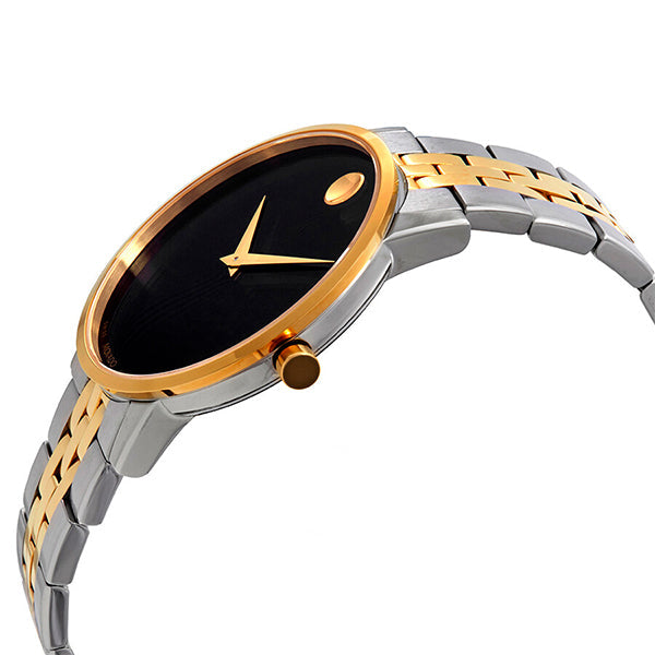 Movado Museum Classic Black Dial Two Tone Steel Strap Watch for Men - 0607200