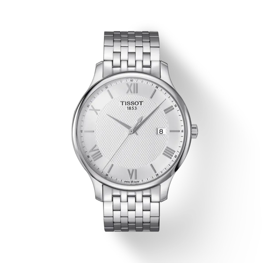 Tissot T Classic Tradition Silver Dial Silver Steel Strap Watch For Men - T063.610.11.038.00