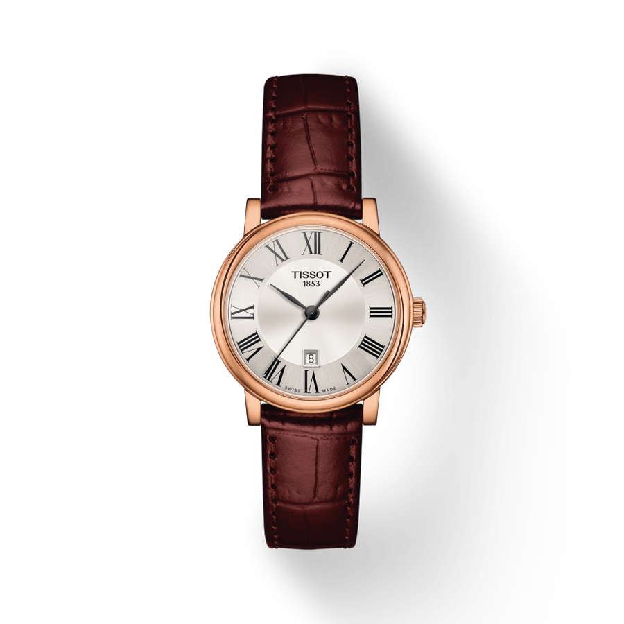 Tissot Carson Premium Lady Silver Dial Brown Leather Strap Watch For Women - T122.210.36.033.00