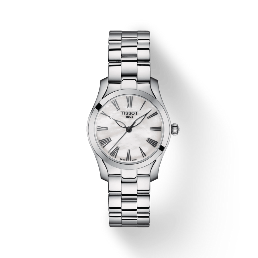 Tissot T Wave T Lady Mother of Pearl Dial Silver Steel Strap Watch For Women - T112.210.11.113.00