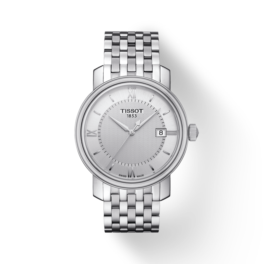Tissot T Classic Bridgeport Silver Dial Silver Mesh Bracelet Watch For Men - T097.410.11.038.00