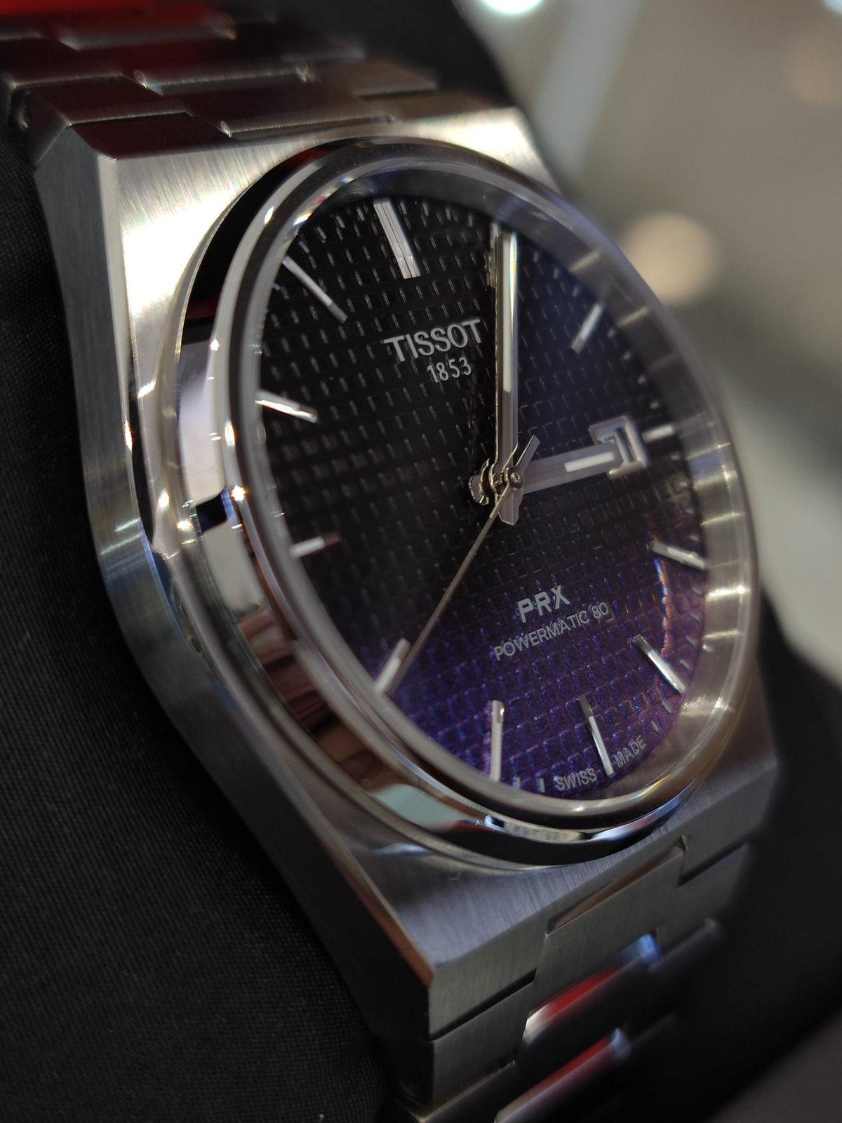 Tissot Powermatic 80 Automatic Gradient Blue Dial Silver Steel Strap Watch for Men - T137.407.11.051.01