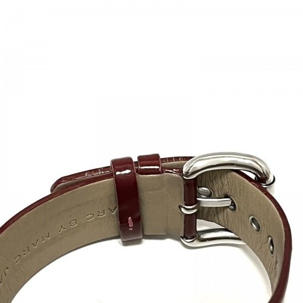 Marc Jacobs Amy Red Dial Burgundy Leather Strap Watch for Women - MBM1162