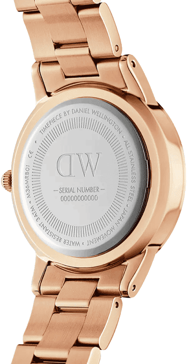 Daniel Wellington Iconic Link White Dial Rose Gold Steel Strap Watch For Women - DW00100209