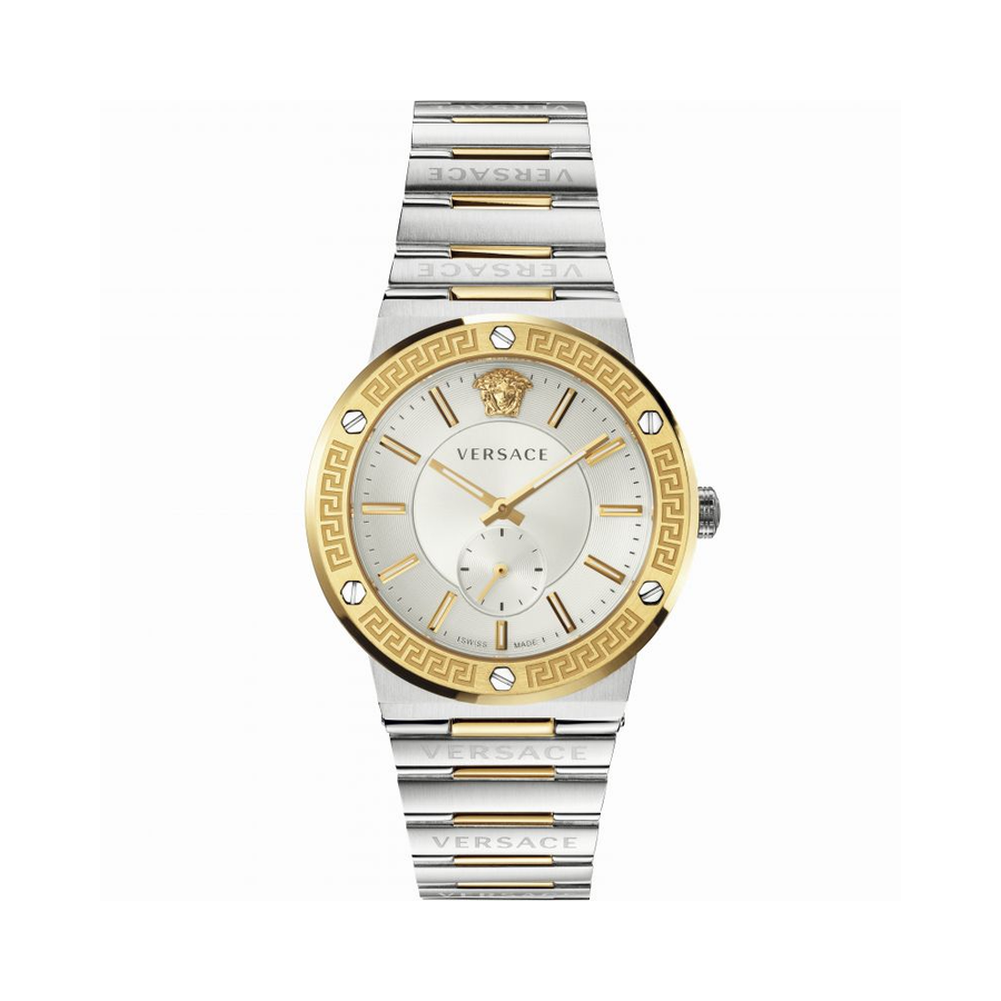 Versace Hellenyium Green Dial Two Tone Steel Strap Watch for Women - VEVH00620