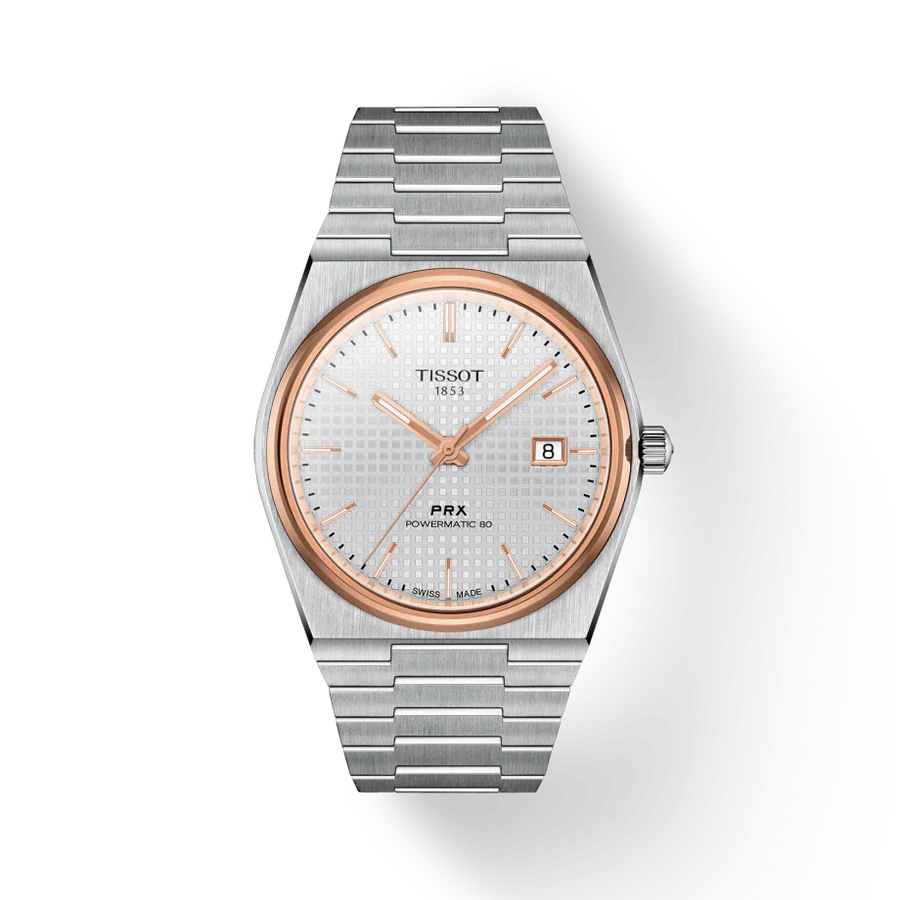 Tissot PRX Powermatic 80 Silver Dial Silver Steel Strap Watch For Men - T1374072203100