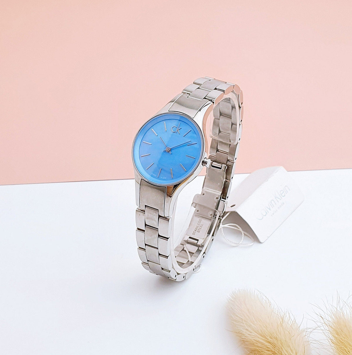 Calvin Klein Simplicity Blue Dial Silver Steel Strap Watch for Women - K432314N