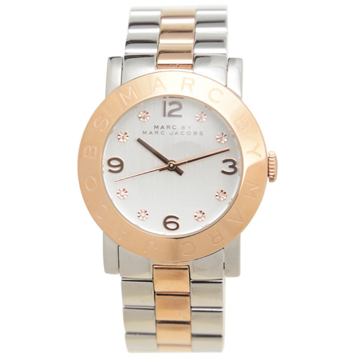 Marc Jacobs Amy Silver Dial Two Tone Steel Strap Watch for Women - MBM3194