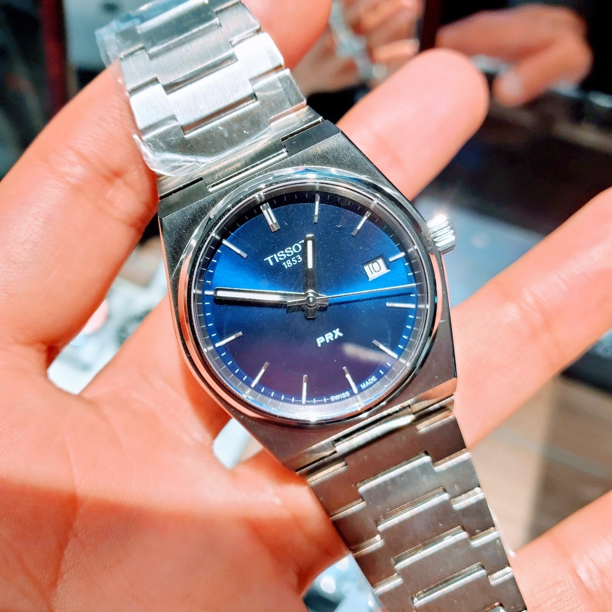 Tissot PRX Blue Dial Silver Steel Strap Watch For Women - T137.210.11.041.00
