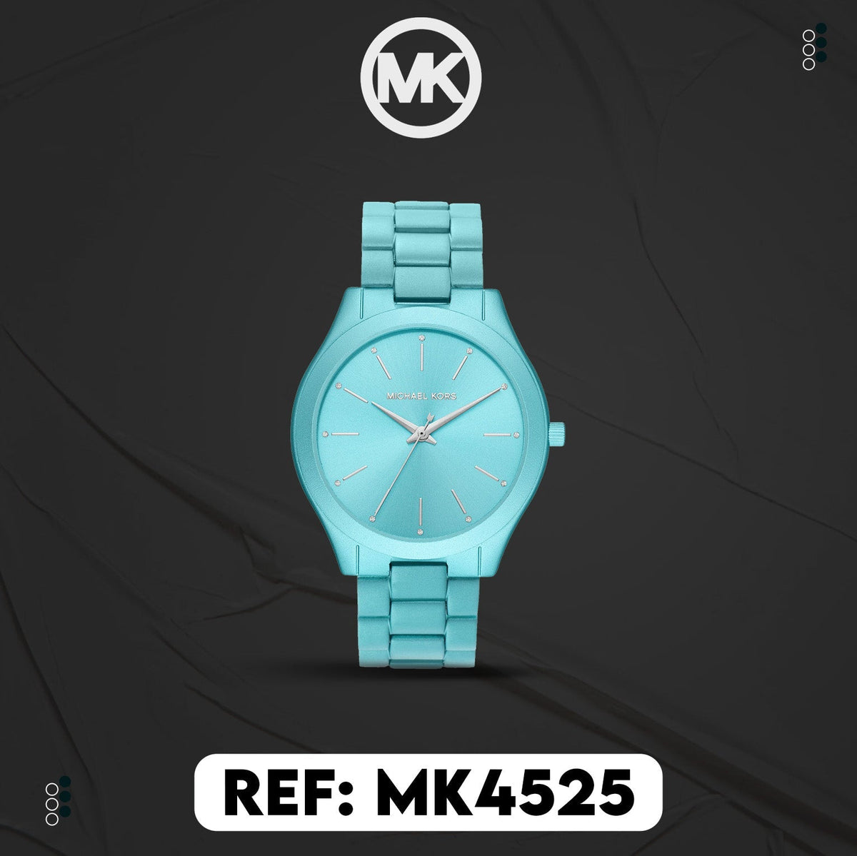 Michael Kors Slim Runway Blue Dial Blue Steel Strap Watch For Women - MK4525