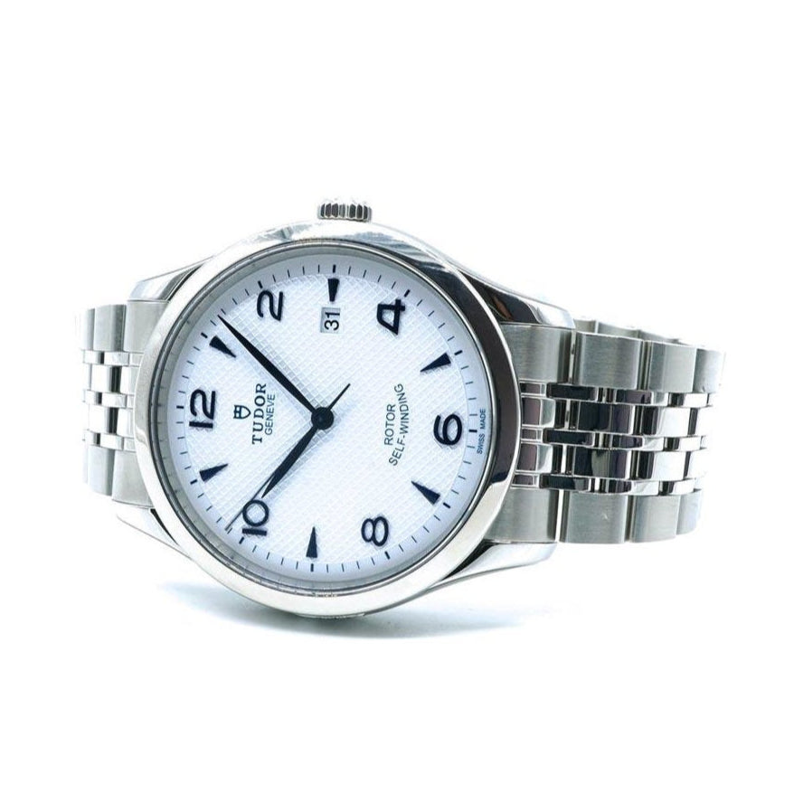Tudor 1926 Automatic White Dial Silver Steel Strap Watch for Men - M91650-0005