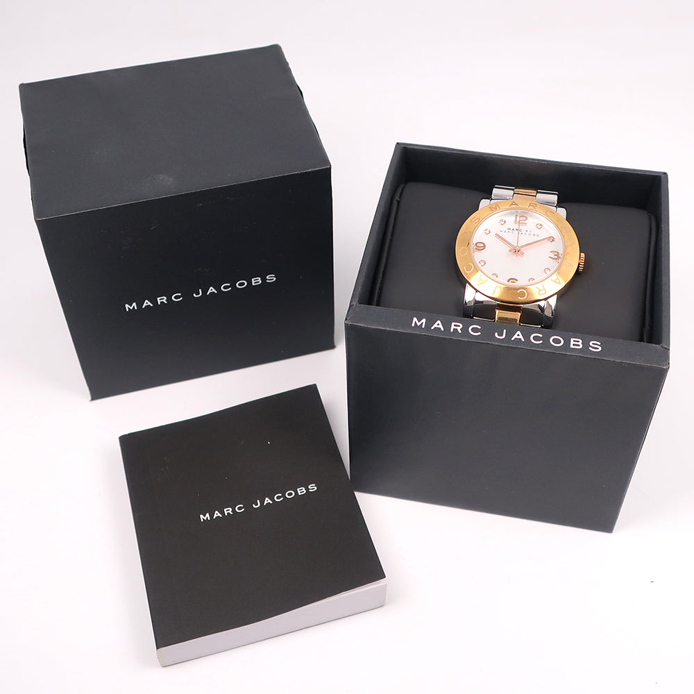 Marc Jacobs Amy Silver Dial Two Tone Steel Strap Watch for Women - MBM3194