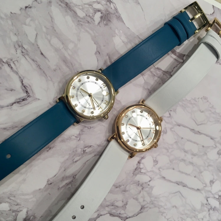 Marc Jacobs Roxy Silver Dial Green Leather Strap Watch for Women - MJ1633
