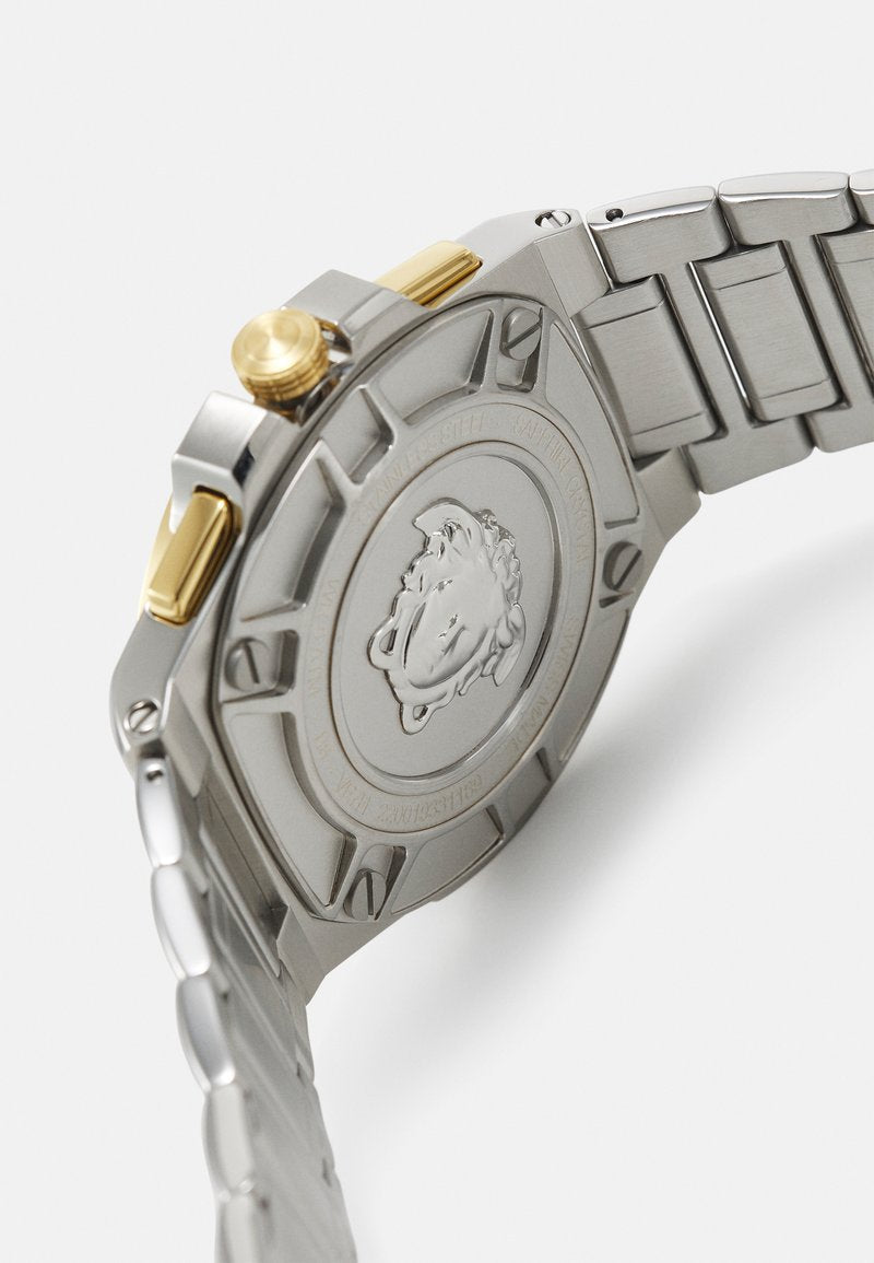 Versace Chain Reaction Quartz White Dial Two Tone Steel Strap Watch for Men - VEDY00519