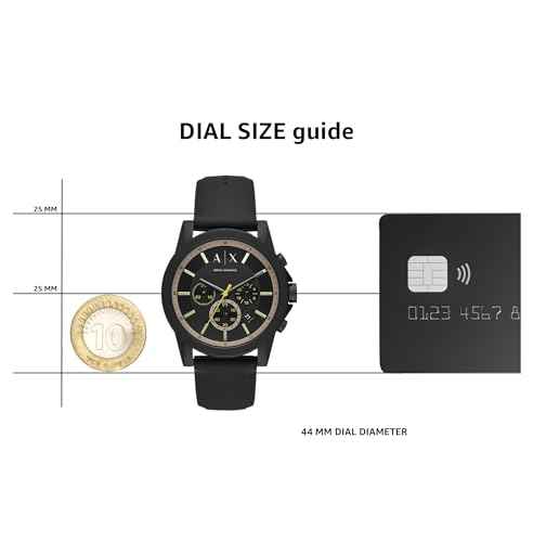Armani Exchange Outerbanks Chronograph Black Dial Black Silicone Strap Watch For Men - AX1343