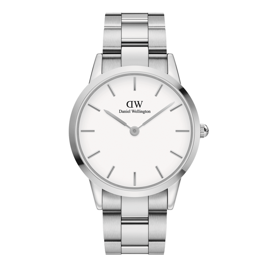 Daniel Wellington Iconic Link White Dial Silver Steel Strap Watch For Women - DW00100207