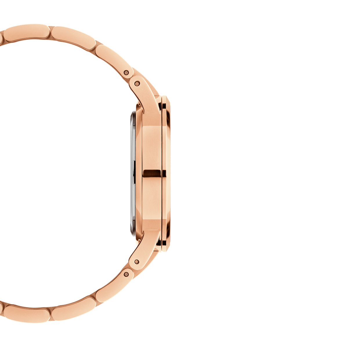 Daniel Wellington Iconic Link White Dial Rose Gold Steel Strap Watch For Women - DW00100211