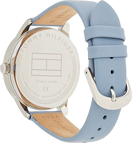 Tommy Hilfiger Brooke Silver Dial Blue Leather Strap Watch for Women - 1782023