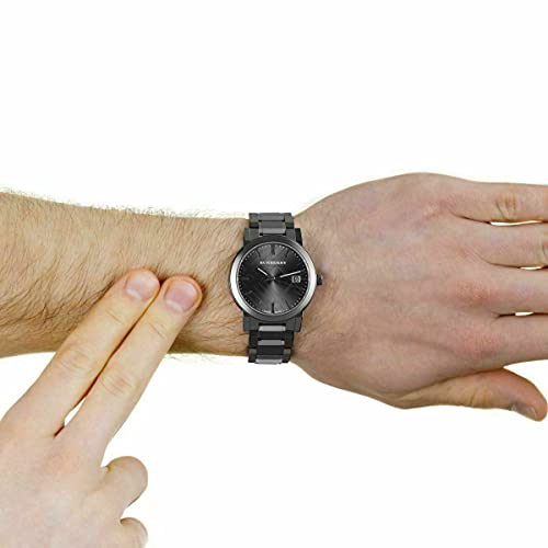 Burberry The City Grey Dial Gunmetal Steel Strap Watch for Men - BU9007