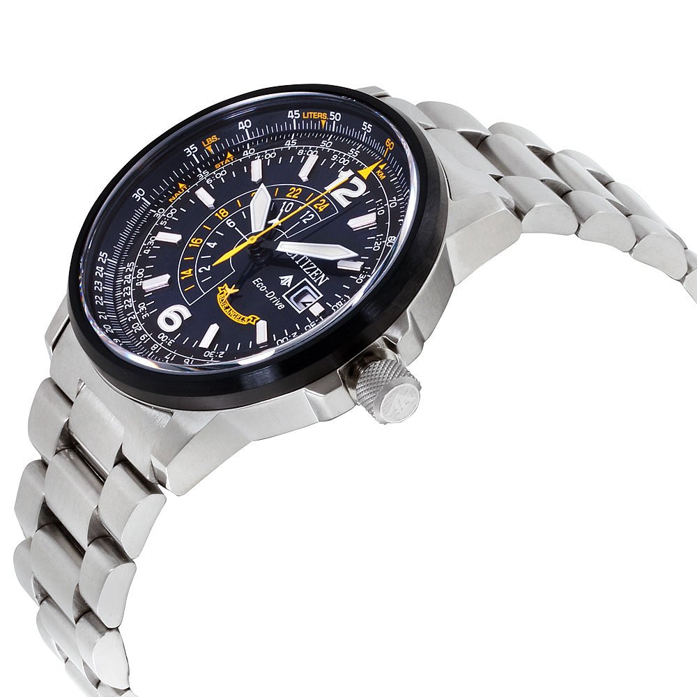 Citizen Promaster Nighthawk Eco Drive Navy Blue Dial Silver Steel Strap Watch For Men - BJ7006-56L
