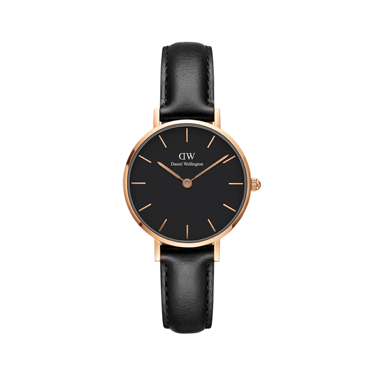 Daniel Wellington Classic Petite Sheffield Black Dial Black Leather Strap Watch For Women - DW00100224