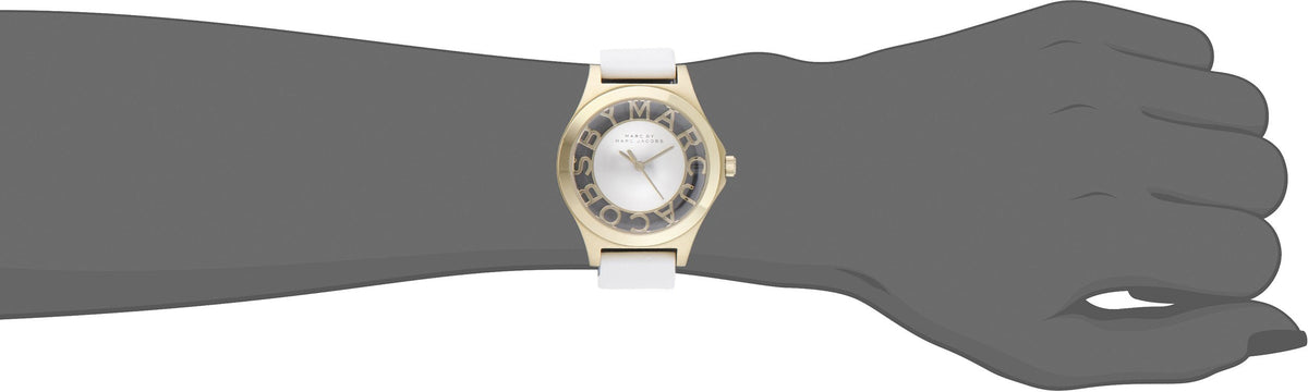 Marc Jacobs Henry Skeleton White Dial White Leather Strap Watch for Women - MBM1339