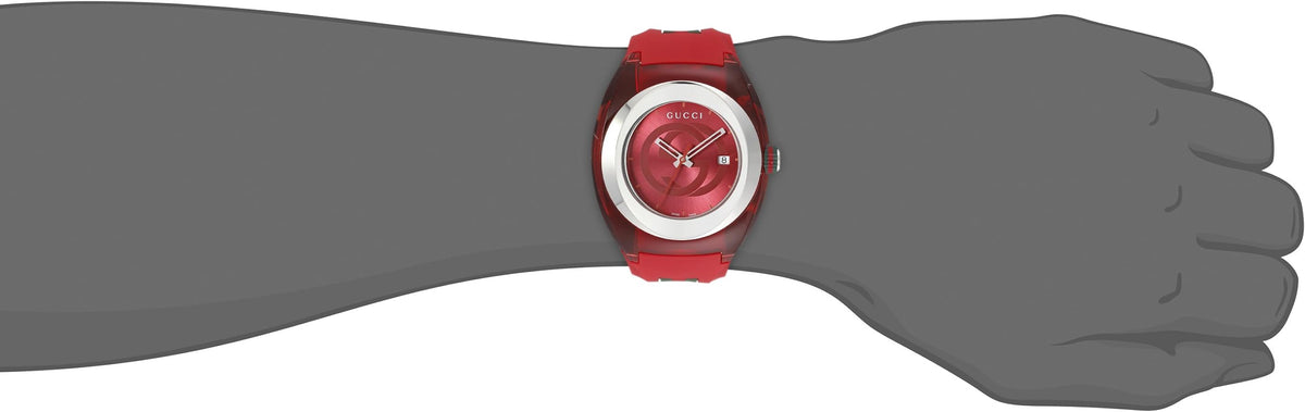 Gucci Sync XXL Quartz Red Dial Red Rubber Strap Unisex Watch -  YA137103