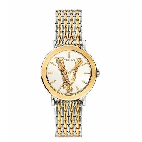 Versace Virtus Quartz White Dial Two Tone Steel Strap Watch for Women - VEHC00719