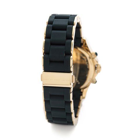 Marc Jacobs Rock Chronograph Green Dial Green Silicone Strap Watch for Women - MBM2597