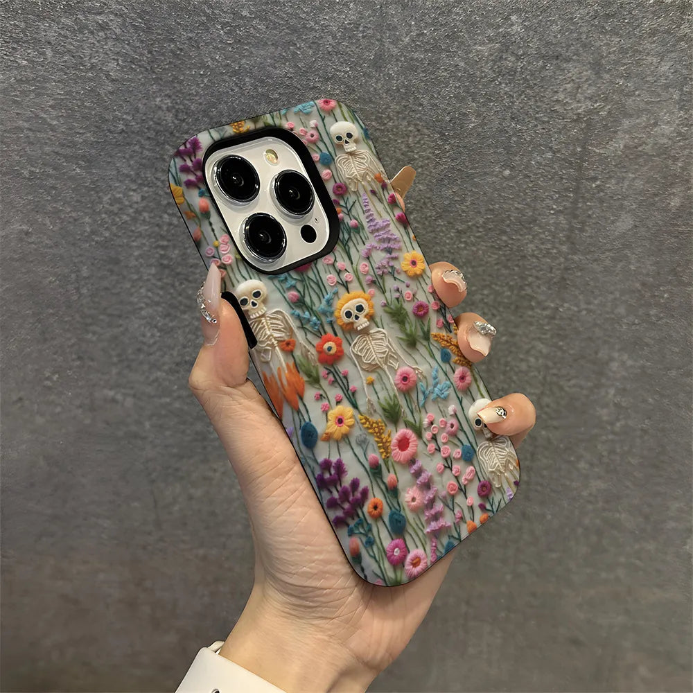 💀🌼Vintage Skeletons in Bloom Phone Case