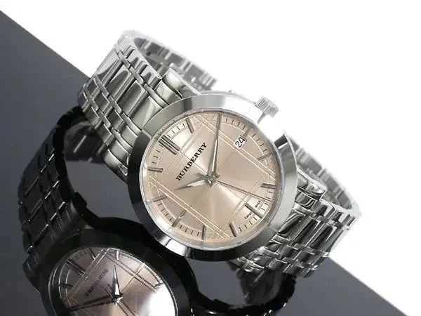 Burberry Heritage Collection Rose Gold Dial Silver Steel Strap Watch for Men - BU1352