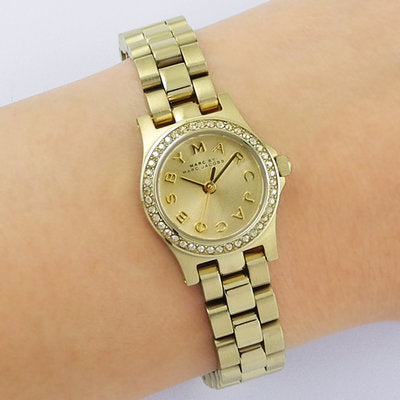 Marc Jacobs Henry Gold Dial Gold Steel Strap Watch for Women - MBM3277