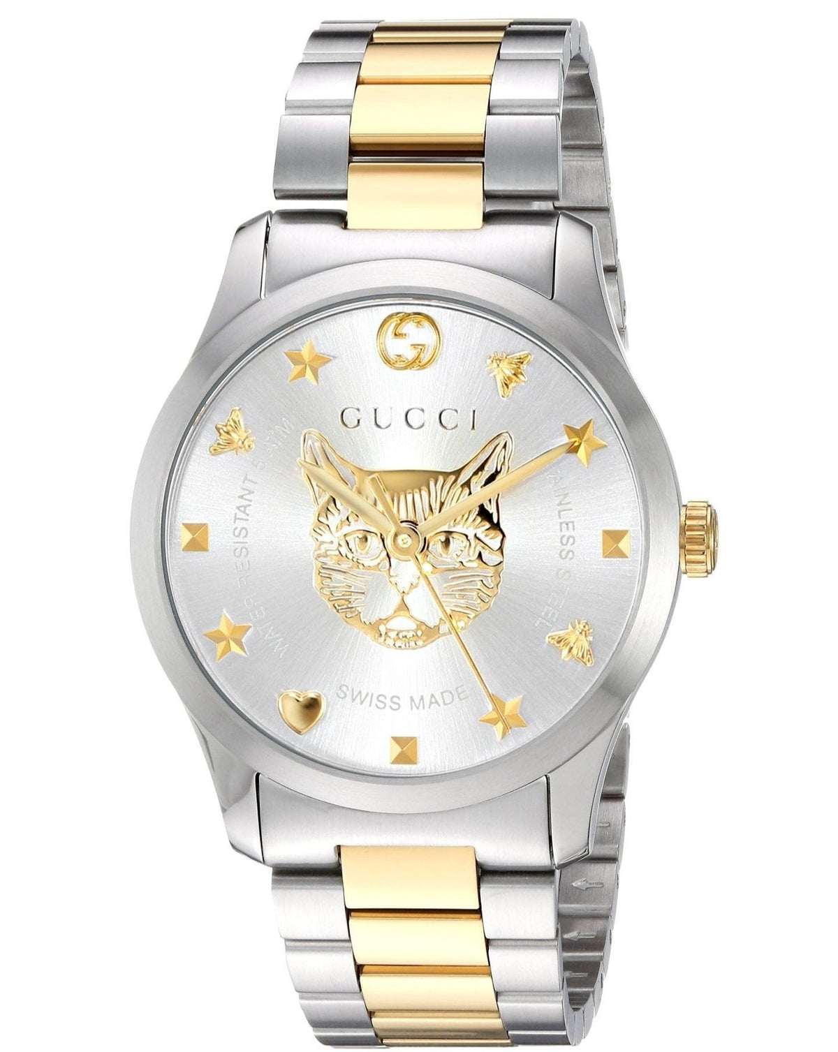 Gucci G Timeless Silver Dial Two Tone Steel Strap Watch For Women - YA1264074