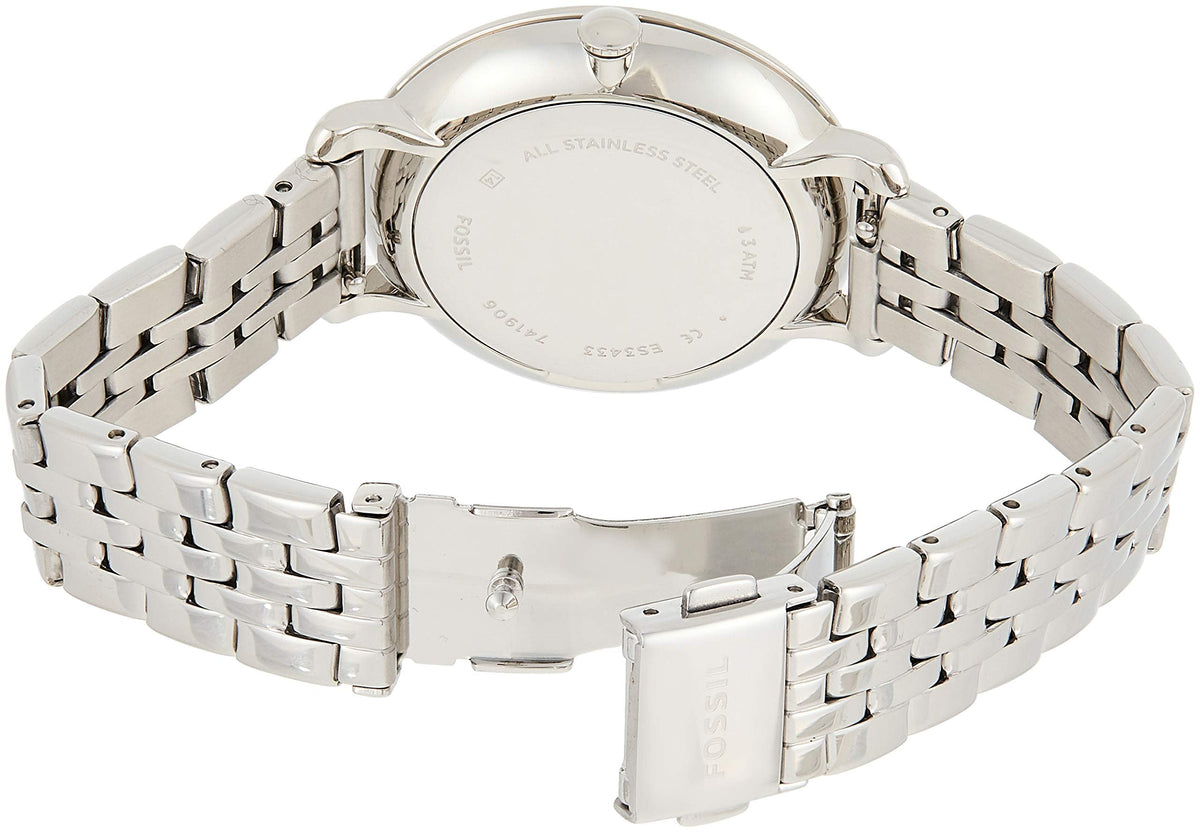 Fossil Jacqueline White Dial Silver Steel Strap Watch for Women - ES3433