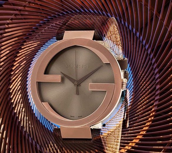 Gucci Interlocking Iconic Brown Dial Brown Leather Strap Watch For Women - YA133207