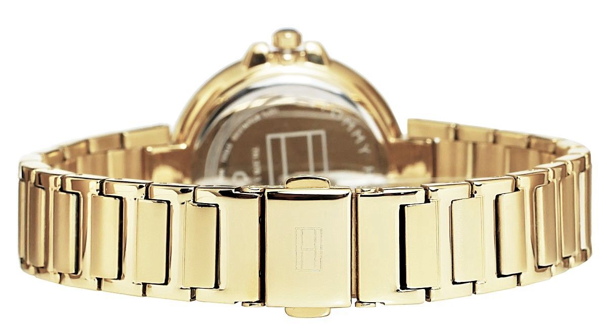 Tommy Hilfiger Angela White Dial Gold Steel Strap Watch for Women - 1782128
