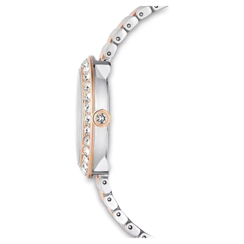 Swarovski Certa Crystals Silver Dial Two Tone Steel Strap Watch for Women - 5672971