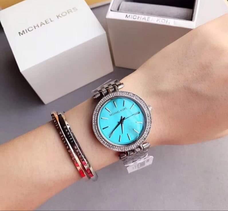 Michael Kors Darci Mother of Pearl Blue  Dial Silver Steel Strap Watch for Women - MK3515