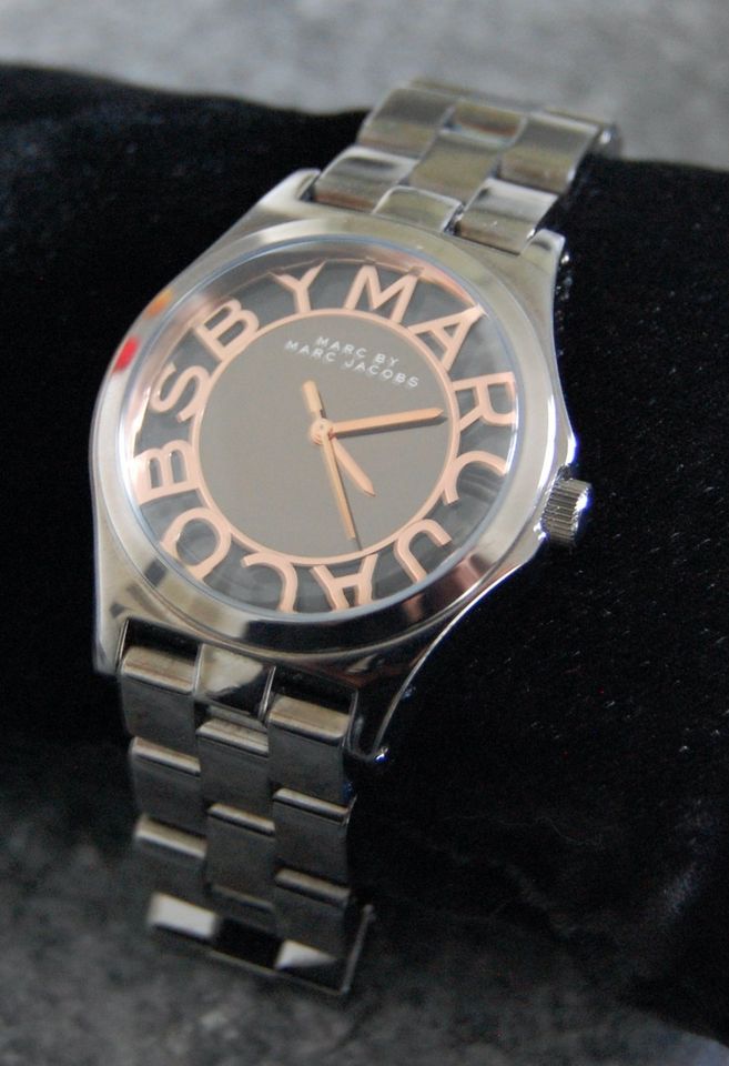 Marc Jacobs Henry Skeleton Black Dial Black Steel Strap Watch for Women - MBM3254