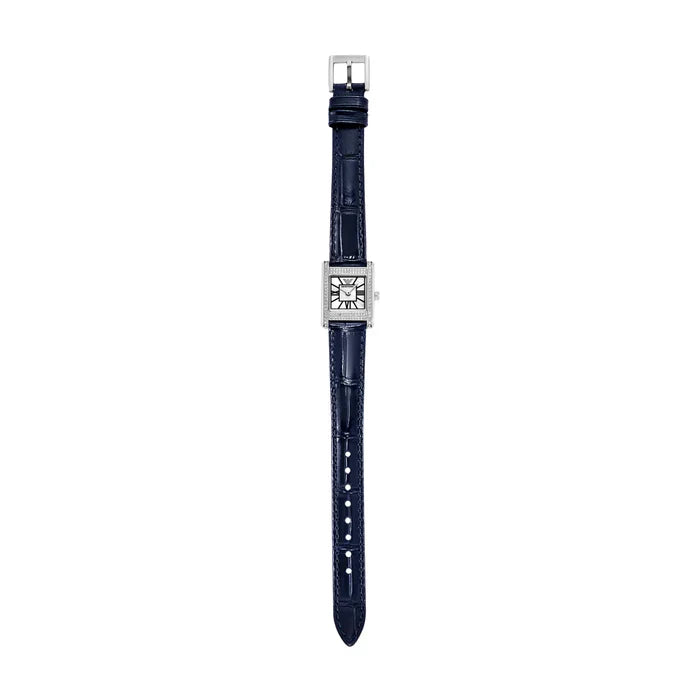 Emporio Armani Genni White Dial Blue Leather Strap Watch for Women - AR11718