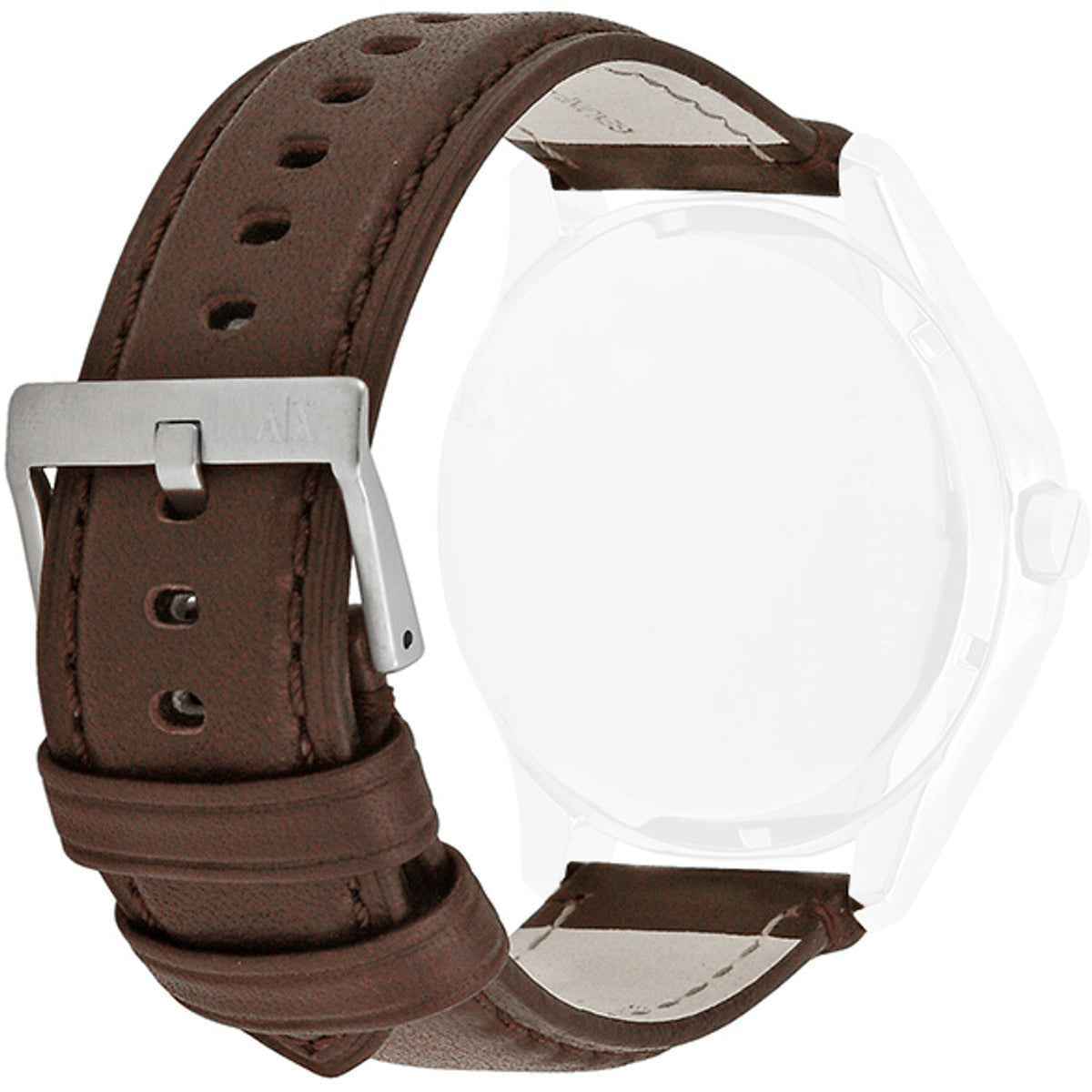Armani Exchange Whitman Silver Dial Brown Leather Strap Watch For Men - AX2100