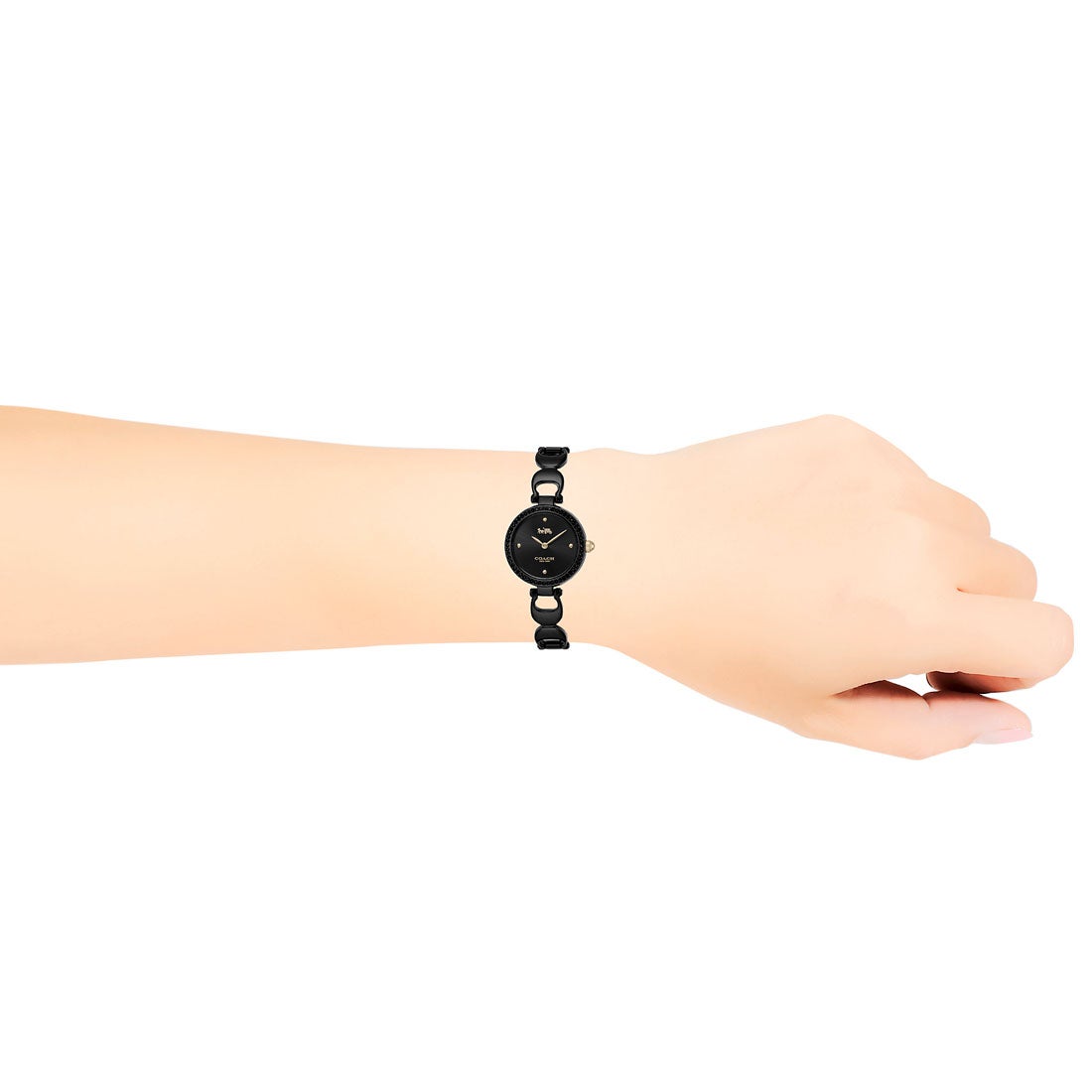 Coach Park Swarovski Crystals Black Dial Black Steel Strap Watch for Women - 14503564
