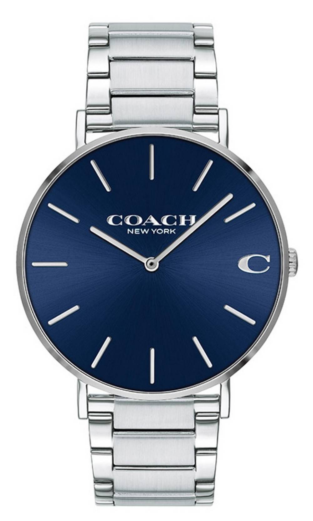 Coach Charles Blue Dial Silver Steel Strap Watch for Men - 14602429