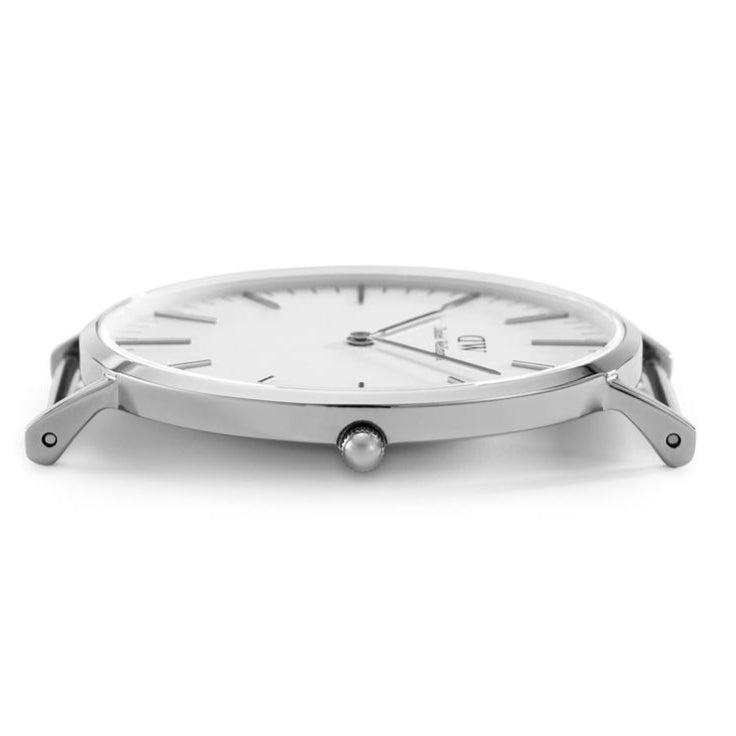 Daniel Wellington Classic Reading White Dial Black Leather Strap Watch For Women - DW00100058