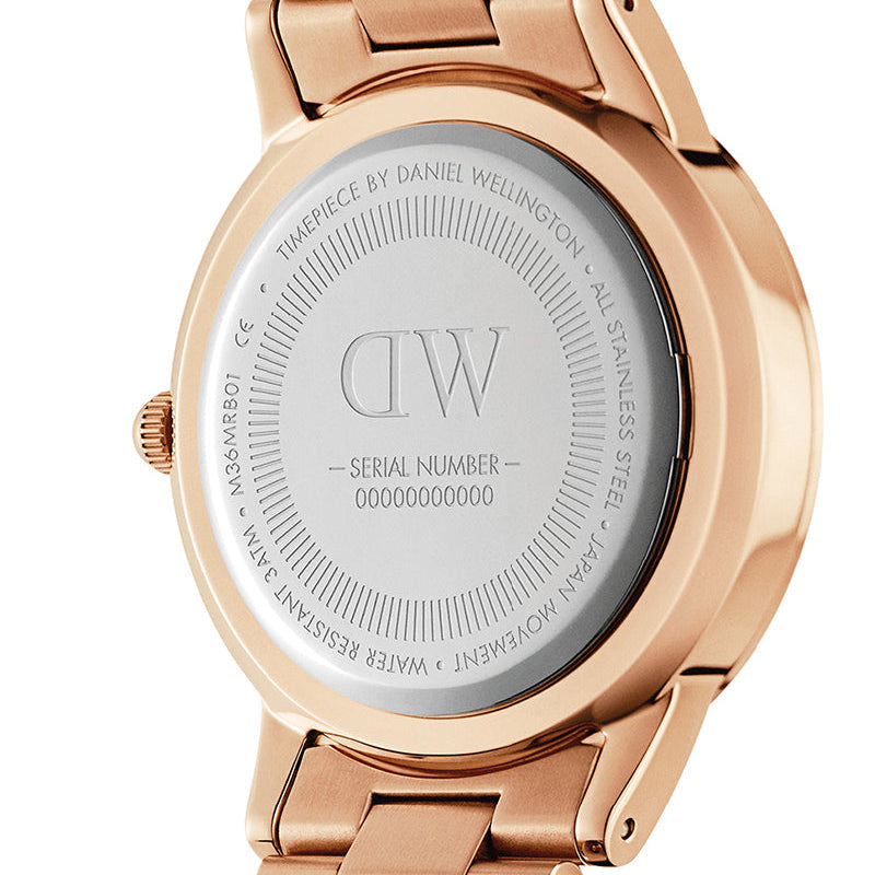 Daniel Wellington Iconic Link White Dial Gold Steel Strap Watch For Men - DW00100343