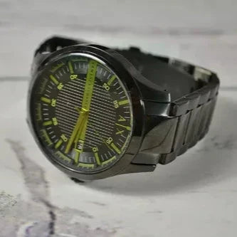 Armani Exchange Hampton Black Dial Black Steel Strap Watch For Men - AX2407