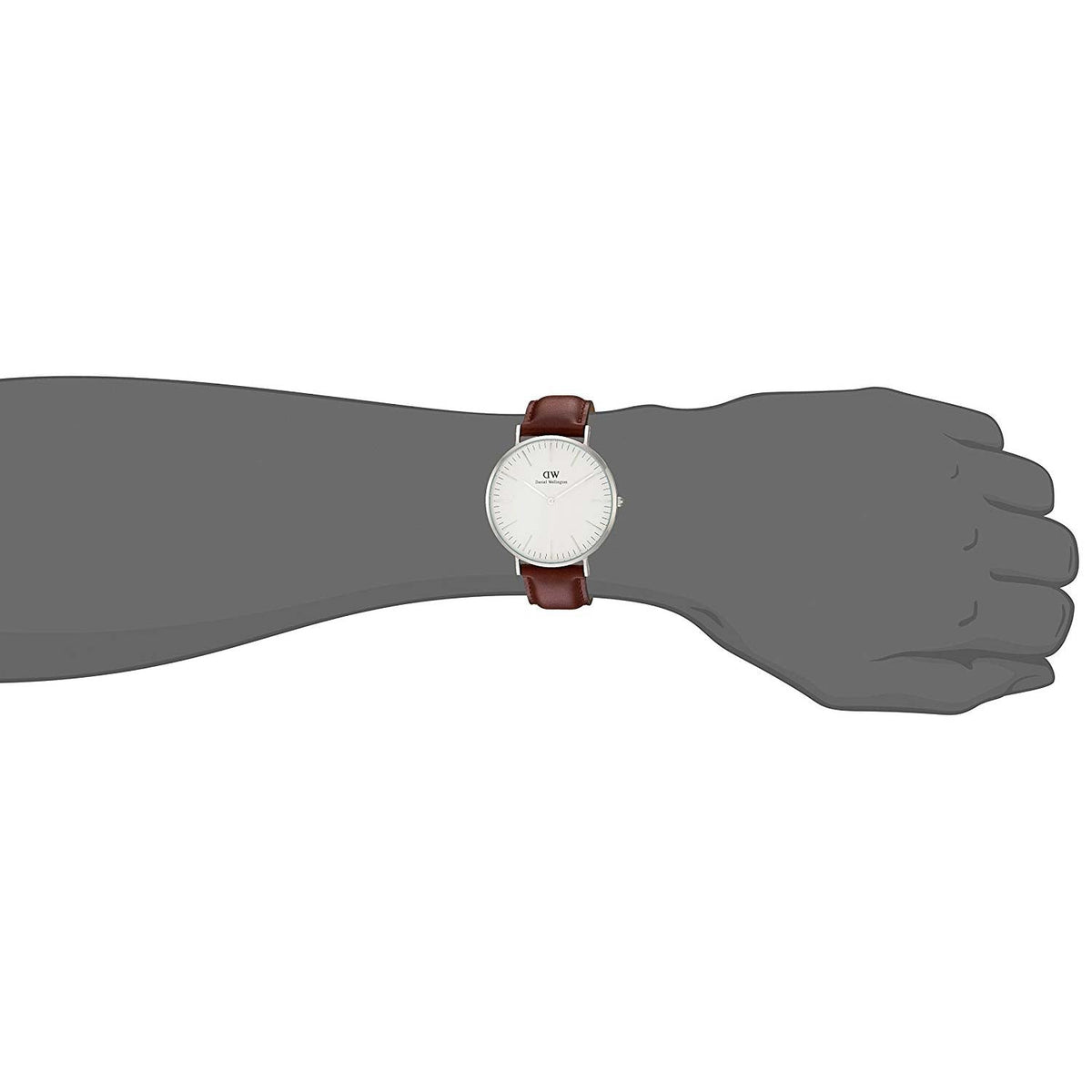 Daniel Wellington Classic St Mawes White Dial Brown Leather Strap Watch For Men - DW00100021