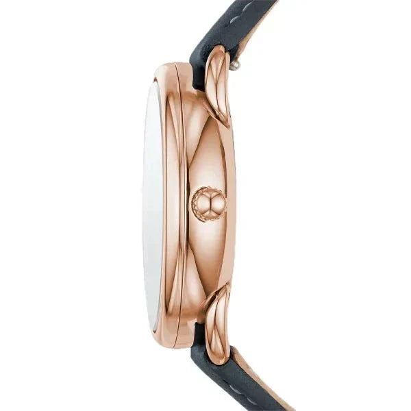 Fossil Tailor White Dial Blue Leather Strap Watch for Women - ES4260